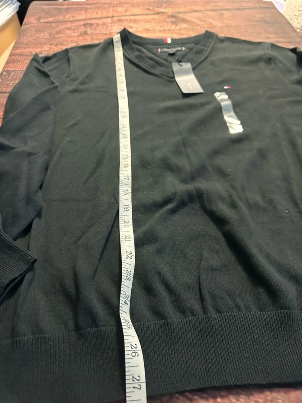 Tommy Hilfiger Men’s Black V-Neck Pullover Sweater